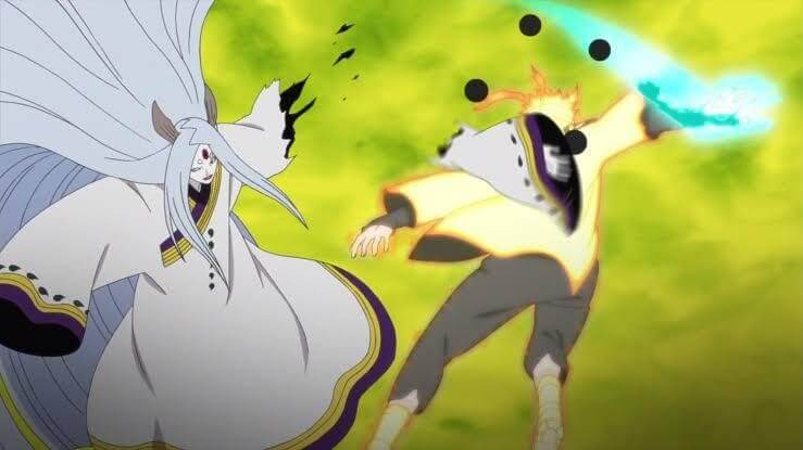   Naruto snijdt Kaguya's hand