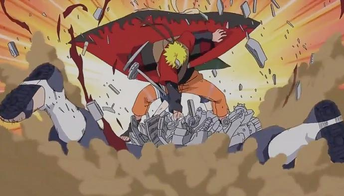   Naruto kasutab Rasengani ühe käega